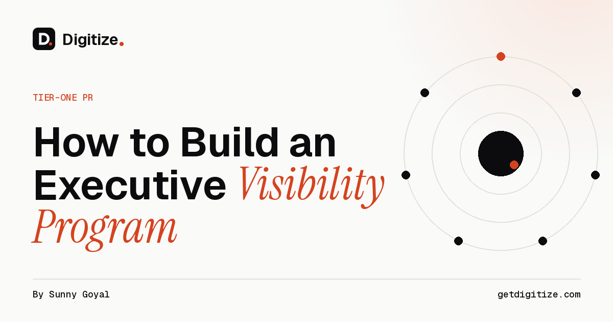 Digitize title card for a guide on how to build an executive visibility program for CEOs and leadership teams