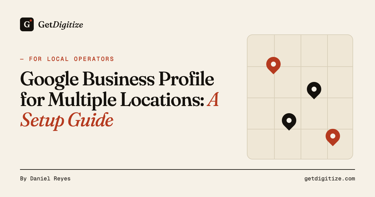 GetDigitize title card for a guide to managing Google Business Profile across multiple business locations