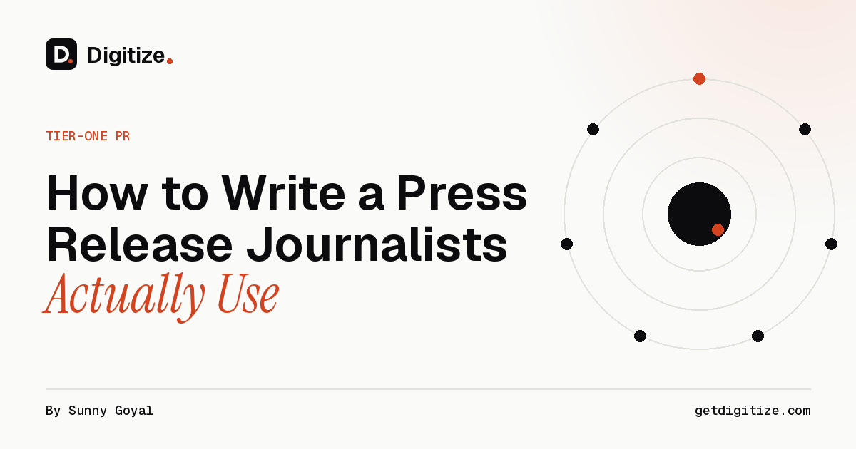 Digitize title card for a guide on how to write a press release journalists actually use
