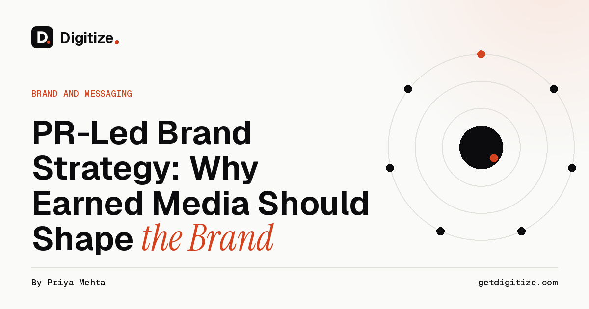 Digitize title card for a guide to PR-led brand strategy and why earned media should shape the brand