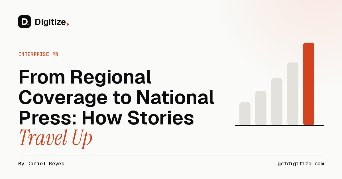 Digitize title card for a guide on how stories travel from regional coverage to national press