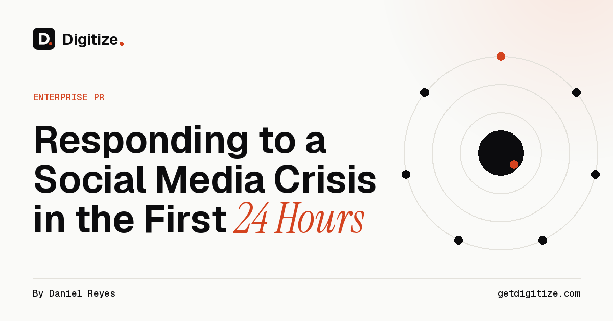 Digitize title card for a guide to responding to a social media crisis in the first 24 hours