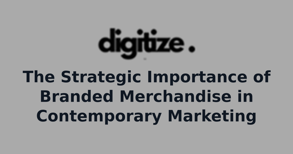 Assortment of branded merchandise including a tote bag, reusable water bottle, notebook, and T-shirt printed with a company logo