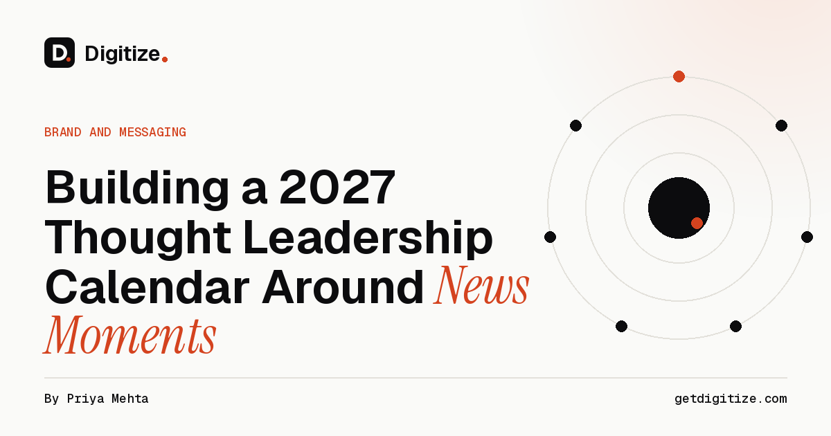 Digitize title card for a guide to building a 2027 thought leadership calendar around news moments