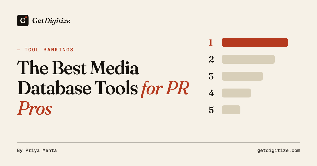 GetDigitize title card for The Best Media Database Tools for PR Pros