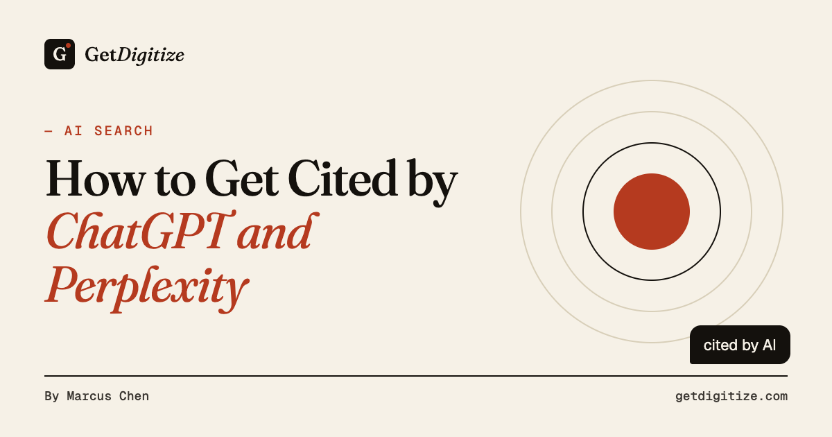 GetDigitize title card for How to Get Cited by ChatGPT and Perplexity